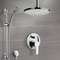 Chrome Shower Set with Rain Ceiling Shower Head and Hand Shower